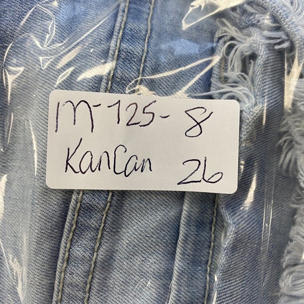 KanCan Shorts Womens 26 Distressed Light Wash Denim Mid Rise Frayed Cutoff 26x2 - Picture 12 of 12
